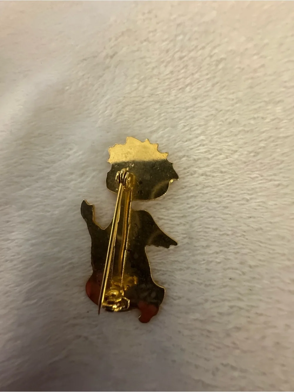 Gold Angel Brooch with Purple Gem Crown